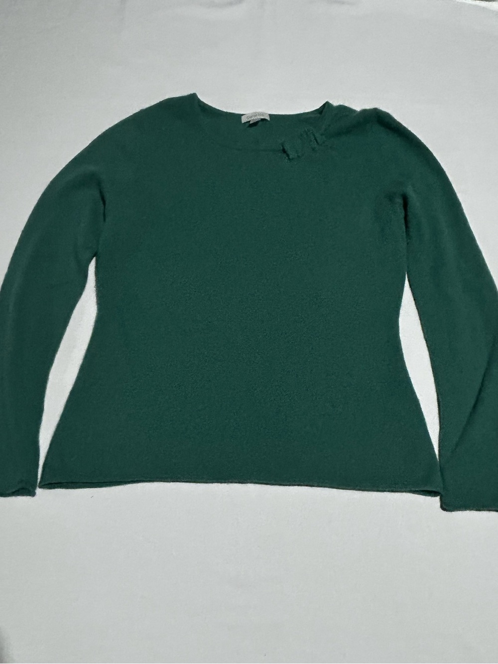 Garnet Hill Cashmere Emerald Green Long-Sleeve Knit Seeater